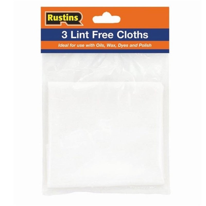 Rustins Lint-Free Cloths, Pack of 3 - Premium Quality, Absorbent Cloths for Effortless Furniture Oil Application - Image 1